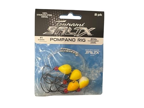 Tsunami SaltX Pompano Rig - Yellow 1/0 20lb