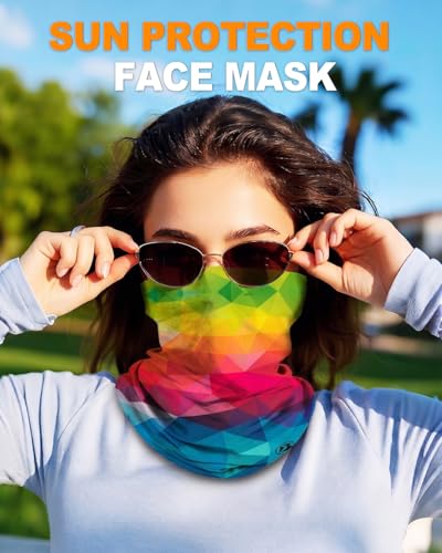 4Pack Neck Gaiter for Men Women Face Cover Mask Head Wrap Balaclava Headwear Bandana Headband Magic Scarf - color: A-fantasy