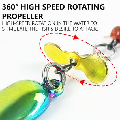 15 Pcs Trout Spoon Lures Spinnerbaits Fly Fishing Spinners Hand-Tied Spoons for Bass Pike Salmon Freshwater Saltwater