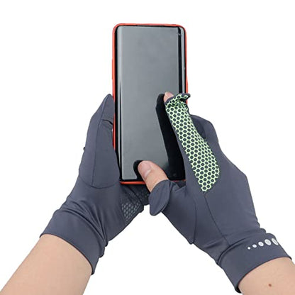 Mens Women Driving Gloves Summer UV Sun Protection Gloves Non-Slip Touchscreen Ice-Silk Sunblock Gloves for Cycling Riding - color: Standard Dark Grey