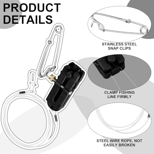 2 Pcs Fishing Downrigger Line Release Clips with Leader Snap Weight Release Clips for Anglers Trolling Casting Boat Offshore Fishing Planer Board