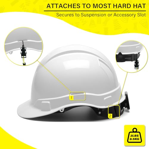 MELOTOUGH Coiled Lanyard,Hard Hat Lanyard with Clamp End,No Snag Design for Hard Hat,Weight Capacity 2lbs - color: Yellow