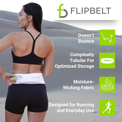 FlipBelt Classic Running Belt, Phone Holder for Running, Money Belt Pouch - color: Reflective Neon Yellow, size: Small