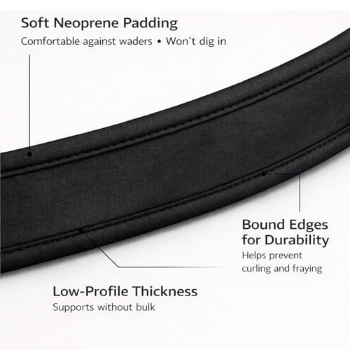 O’Pros Premium 2” Neoprene Adjustable (24” to 48”) Wading Belt – Fishing Wader Belt - color: Black
