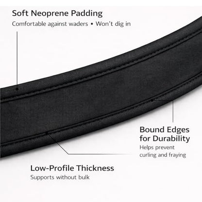 O’Pros Premium 2” Neoprene Adjustable (24” to 48”) Wading Belt – Fishing Wader Belt - color: Black