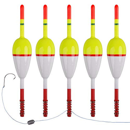 AGOOL Slip Bobbers Wood Fishing Floats and Bobbers Spring Bobbers Stick Slip Bobbers for Crappie Fishing Bobbers for Crappie Panfish Walleyes Trout Bass Fishing 5/10pcs - color: 1.97 x 0.91 x 5.63 inch - 5pcs