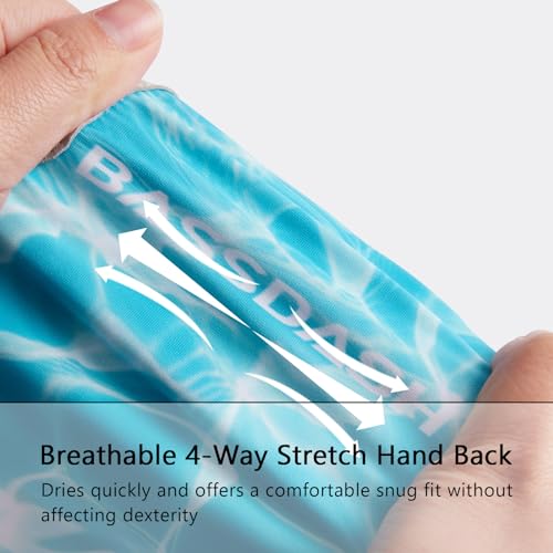 Bassdash ALTIMATE UPF 50+ Women’s Fishing Gloves UV Sun Protection Fingerless Gloves for Kayaking Paddling Hiking Cycling Driving Shooting Training - color: Water Ripple, size: Medium