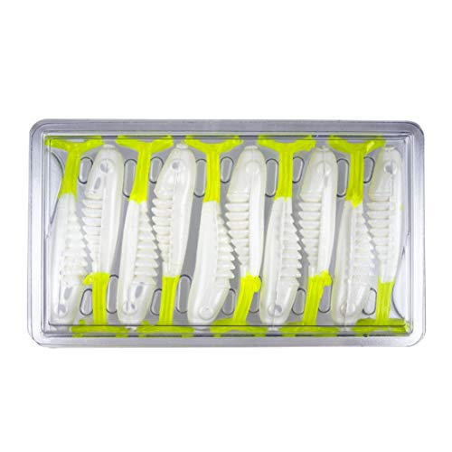 Bobby Garland Slab Hunt'R Soft Plastic Crappie Fishing Lure, 2.25 Inches, Pack of 10 - color: Bone White Chartreuse