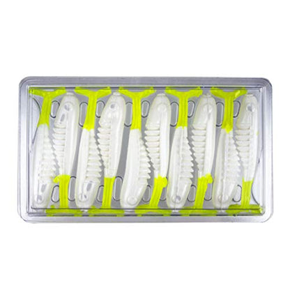 Bobby Garland Slab Hunt'R Soft Plastic Crappie Fishing Lure, 2.25 Inches, Pack of 10 - color: Bone White Chartreuse