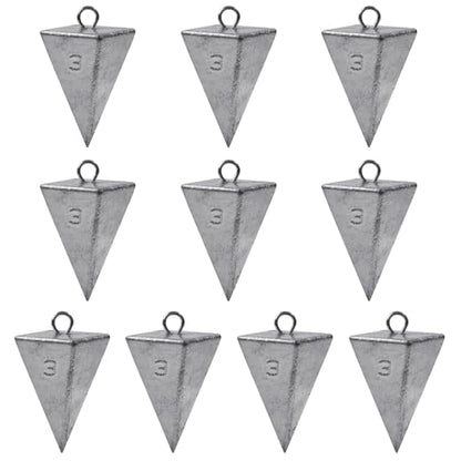 Pyramid Sinkers Fishing Weights, Saltwater Surf Fishing Sinkers Triangle Fishing Weights for Ocean Saltwater Surf Fishing Gear Tackle 1oz 2oz 3oz 4oz 5oz 6oz 8oz - color: 3oz - 10pcs
