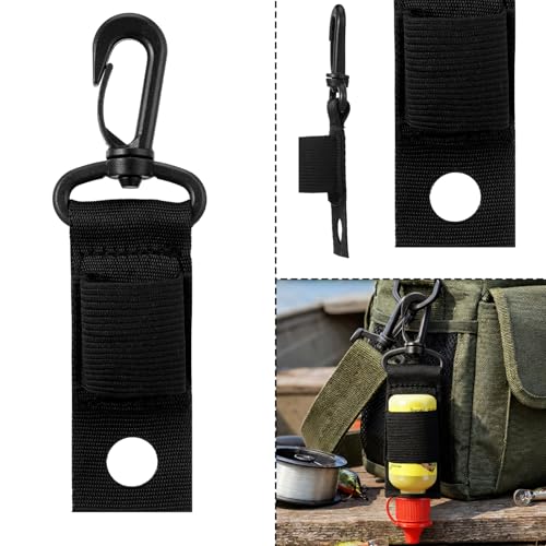 4 Pcs Dry Fly Fishing Floatant Caddy Holders Black Floatant Bottle Holder Attach to Fishing Vest Lanyard for Fish Floatants Access