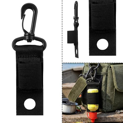 4 Pcs Dry Fly Fishing Floatant Caddy Holders Black Floatant Bottle Holder Attach to Fishing Vest Lanyard for Fish Floatants Access