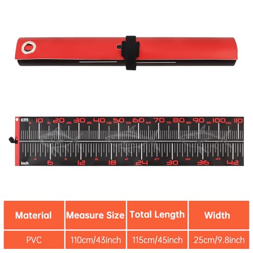 Conskyee 43.31in Folding PVC Fish Ruler – Waterproof & Portable Fishing Measurement Tool for Saltwater & Freshwater