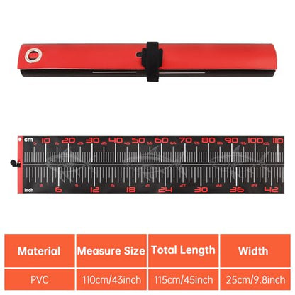 Conskyee 43.31in Folding PVC Fish Ruler – Waterproof & Portable Fishing Measurement Tool for Saltwater & Freshwater