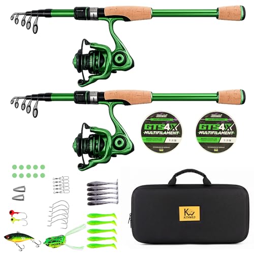 Telescopic Fishing Combo, 6FT Carbon Fiber Rod with 3000 Spinning Reel, Lightweight Kit with Carrier Bag for Bass Trout Catfish Freshwater Saltwater Travel