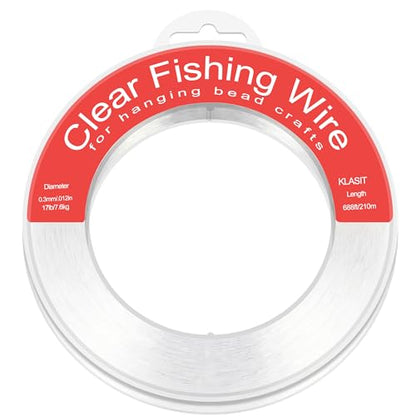 KLASIT Fishing Line 788FT,Invisible Monofilament Fishing Wire,Supports 43 Pounds Strong Nylon Invisible Thread for Hanging Decorations,Balloon Garland,Crafts,Picture Display - style: 0.3mm/688ft/17lb
