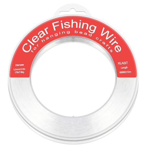 KLASIT Fishing Line 788FT,Invisible Monofilament Fishing Wire,Supports 43 Pounds Strong Nylon Invisible Thread for Hanging Decorations,Balloon Garland,Crafts,Picture Display - style: 0.3mm/688ft/17lb