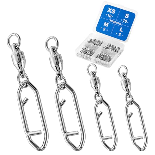 30 PCS Fishing Swivels, Heavy Strength Snap Swivels Fishing Tackle, Stainless Snap Swivels for Lure, Fish Accessories Kit for Saltwater & Freshwater
