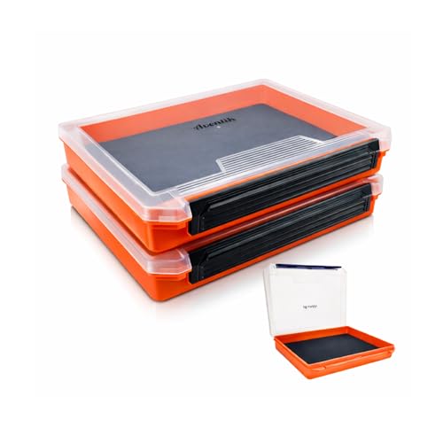 Aventik Fishing Tackle Box Slit Foam Case Jig Box Head Hooks Spinners Spoons Storage Tackle Tray (Orange-3501lure box) - style: Orange-3501lure box(2)