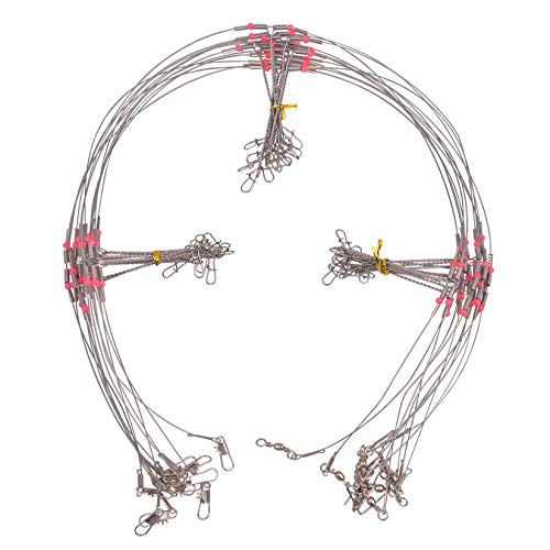 Fishing Leaders, Stainless Steel Fishing Wire Saltwater Tackle Rig with Swivels Snap Beads for Lures Bait Hooks High Strength Fishing Leader Wire Gear Equipment 2 Arms 3 Arms - color: 3Arm