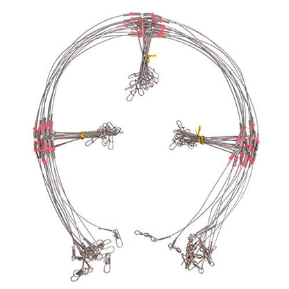 Fishing Leaders, Stainless Steel Fishing Wire Saltwater Tackle Rig with Swivels Snap Beads for Lures Bait Hooks High Strength Fishing Leader Wire Gear Equipment 2 Arms 3 Arms - color: 3Arm