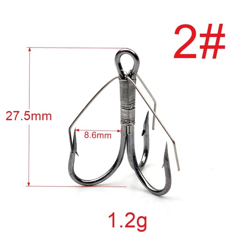 18pcs Weedless Treble Hook with Wire Weed Guard Replacement Fishing Hook High Carbon Steel Bass Hook Saltwater Hook - size: 1#