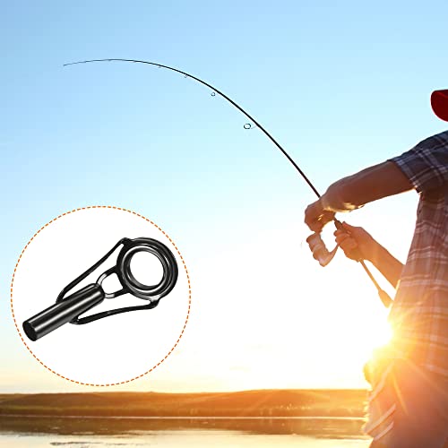 PATIKIL Tube Dia Fishing Rod Tips Repair Kit, Stainless Steel Black Guide Ring for Fishing - size: 3.8mm
