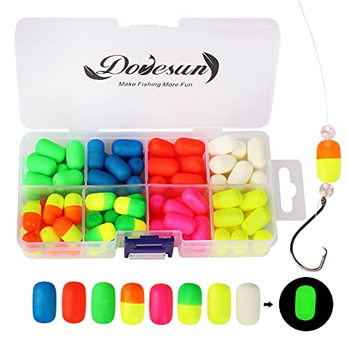 Dovesun 220/104/80/60/54/52/42pcs Pompano Rig Floats for Surf Fishing Foam Bobbers for Fishing Fly Fishing Bobbers Floats Bright Color Kit/Round/Cylindrical/Heart/Bullet/Pill/Spin Shape - color: Cylindrical-80pcs