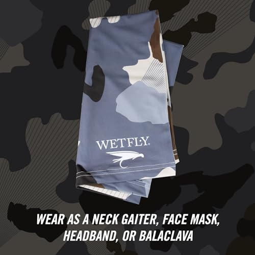 WETFLY Element Stealth Combo Fly Fishing Kit & UPF 50+ Neck Gaiter, UV Face Mask, 5WT 9FT Carbon Fiber Fly Rod, Reel, Case & Accessories for Fishing, Hiking & Outdoor Sports - size: Neck Fly Only