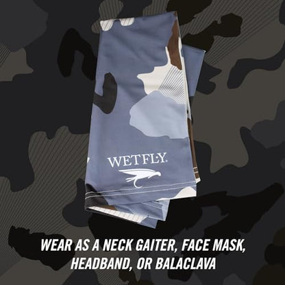 WETFLY Element Stealth Combo Fly Fishing Kit & UPF 50+ Neck Gaiter, UV Face Mask, 5WT 9FT Carbon Fiber Fly Rod, Reel, Case & Accessories for Fishing, Hiking & Outdoor Sports - size: Neck Fly Only