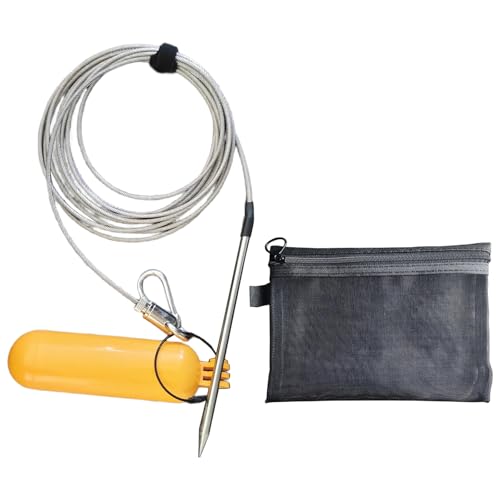 Corrosion-Resistant Fish Needle Hook Stringer, Stainless Steel Spear Fishing Cable & Float for Live Fishes Holder Accessories Saltwater Fishing Accessories - size: 6 meters