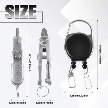 SPEEDWOX 3-in-1 Fishing Line Scissors with Retractors and Knot Tying Tool Accessories Zinc-Aluminum Alloy Stainless Steel Blade Fishing Tool for Cutting Mono and Fluoro Lines with Storage Box