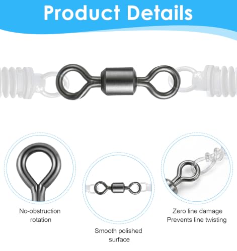 100 Pcs Fishing Barrel Swivels, Barrel Swivels Fishing Tackle for Saltwater