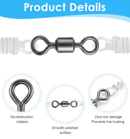 100 Pcs Fishing Barrel Swivels, Barrel Swivels Fishing Tackle for Saltwater