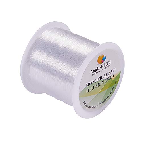 PH PandaHall 109 Yards Clear Fishing Line, 0.25mm 328ft Invisible Nylon Thread String Crystal String Craft Bead Wire Cord for Jewelry Making Bracelet Necklace Garland Hanging Ornaments - color: Clear - 100 Yards, size: 0.25mm