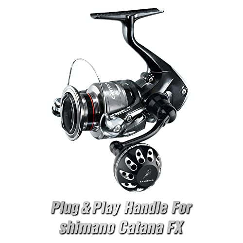 GOMEXUS Power Handle Compatible for Shimano Sedona FI Sahara FI Nexave FI Sienna FG Nasci FB Catana RC Spinning Reel Crank (Not for 22 Sahara FJ 21 Nasci FC) - color: Nexave FI/Catana RC