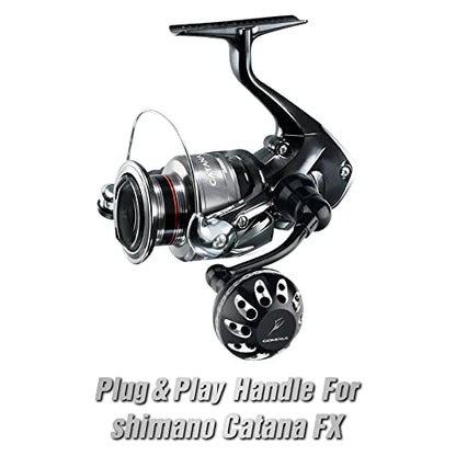 GOMEXUS Power Handle Compatible for Shimano Sedona FI Sahara FI Nexave FI Sienna FG Nasci FB Catana RC Spinning Reel Crank (Not for 22 Sahara FJ 21 Nasci FC) - color: Nexave FI/Catana RC