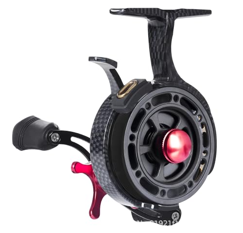 Pack of 1 Ultra Portable High-Foot Ice Fishing Reels with Smooth 8KG Drag, Inline Ice Reel and 3.5:1 Coil Drop System