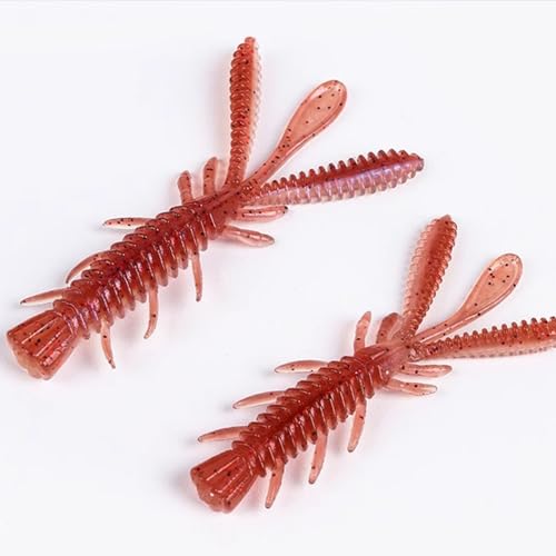 20PCS Fishing Crawfishes Lure Soft Shrimp Baits Lure Artificial Lure Swimbait Soft Lures for Freshwaters Saltwater - color: Bright blue 5cm
