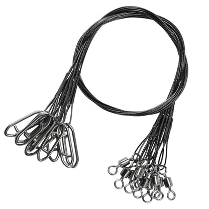 QISHUO High Strength Fishing Leaders Wire Rigs Freshwater Fishing Leader Stainless Heavy Steel Wire Leaders Saltwater Black Nickel - size: Size #5 (11.8in-60lb) 30pcs