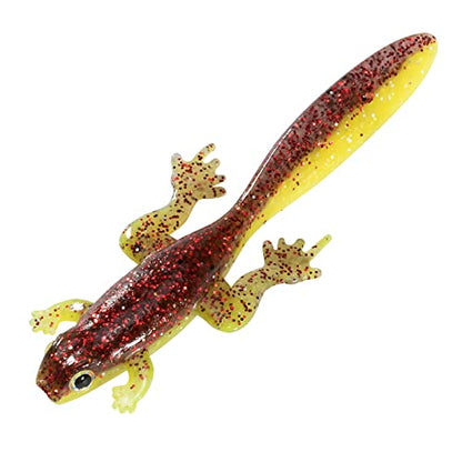 Dr.Fish 6 Pack Soft Plastic Frog Baits, 3.2 Inches Tadpole Swimbaits Frog Lures Bass Crappie Lures Creature Lizard Bait Shad Drop Shot Panfish Bluegill - color: Red Flash