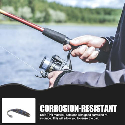 Didiseaon Soft Fishing Lures 7.5cm 15pcs High-Density -Free Swimming Worm Baits for Bass Carp Fishing Portable Artificial Baits for Freshwater Anglers