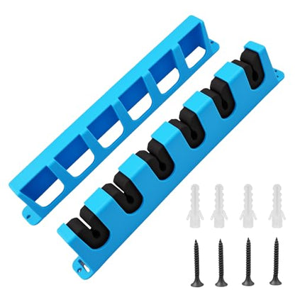 Heran Vertical Fishing Pole Holders for Garage, Wall-Mounted Fishing Rod Rack, Stores Up to 6 Rods, Space-Saving EVA & ABS Base, Ideal for Garages, Boats, and Sheds, Fits Most Rod Diameters