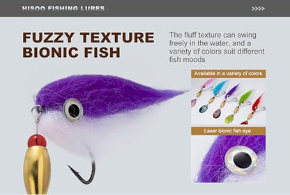 Pike Musky Walleye Fishing Lure Spinnerbait with Feathered Hooks Rooster Tail Fishing Lures Spoon Lures Baits with Tackle Box - color: Style B-Pink