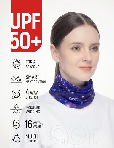 UPF 50+ Fishing Neck Gaiter - UV Face Mask Sun Protection for Men Women | Moisture-Wicking, Quick-Drying, Built-in SPF, UVA/UVB Blocking, Hunting Camo Design, Versatile Headwear - color: Galaxy