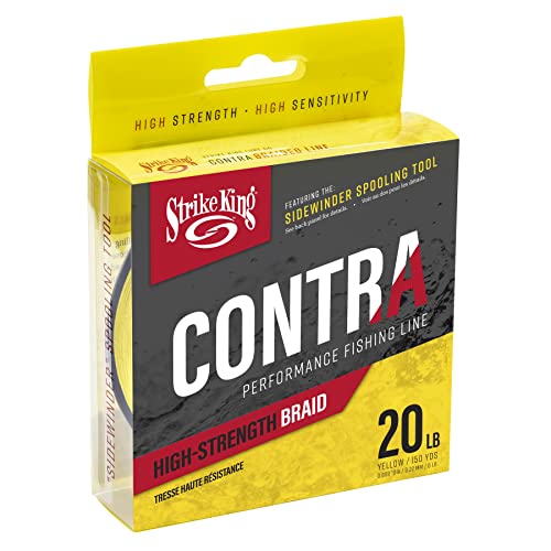 Strike King Contra Braid Performance Fishing Line, 150-Yards - color: Yellow, style: 150-yard/20-pound