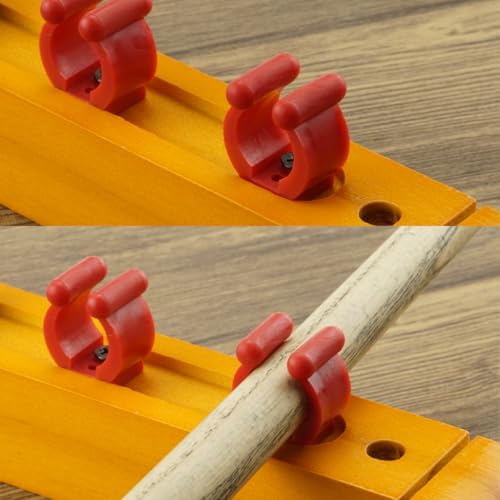 24 PCS Fishing Rod Clips, Wall Mount Fishing Pole Holder Clips for 0.66" to 0.95" Poles, Pool Cue Holder Storage Rack Replacement (Red) - color: Red