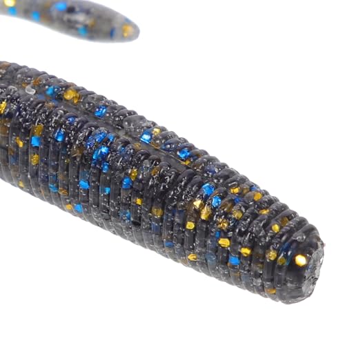 BESTYASH Soft Fishing Lures 15pcs Reusable High-Density -Free 7.5cm Soft Tail Worms for Bass Freshwater Fishing Baits