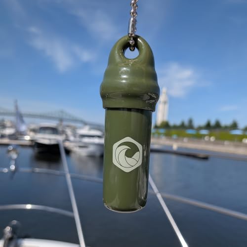 Seahive Floating Keychain (1 pack) with Waterproof Safety Container Boat Key Float - Pontoon, Fishing Accessories key holder - color: Army Green