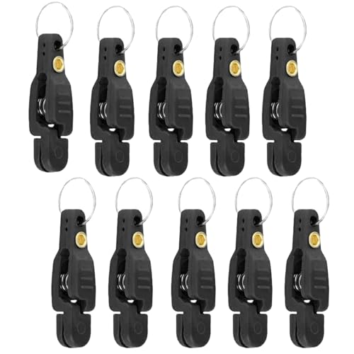 10pcs Fishing Line Clips with O Shaped Rings Snap Weight Release Clip for Offshore Fishing Planer Board Kite Heavy Tension Snap Release Clip Downriggers Outrigger Release Clips -Black - color: Black